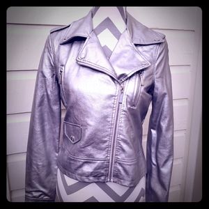 Shiny dress jacket with zipper